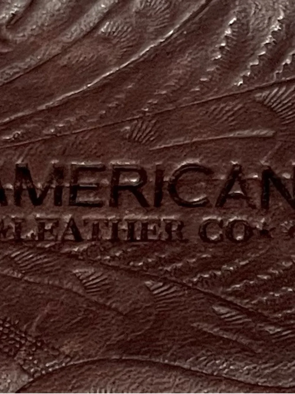 American West Brown Tooled Leather Zipper Card Holder Wallet - Picture 3 of 6